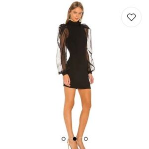 Lea & Viola Black Dress with Sheer Sleeves